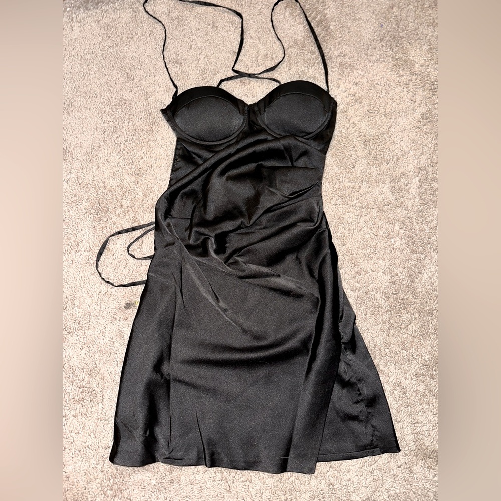 Black silk dress